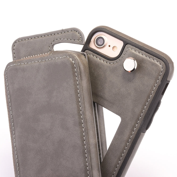 For iPhone 6 & 6s Removable Rotation TPU + Leather Protective Case with Zipper Wallet Bag
