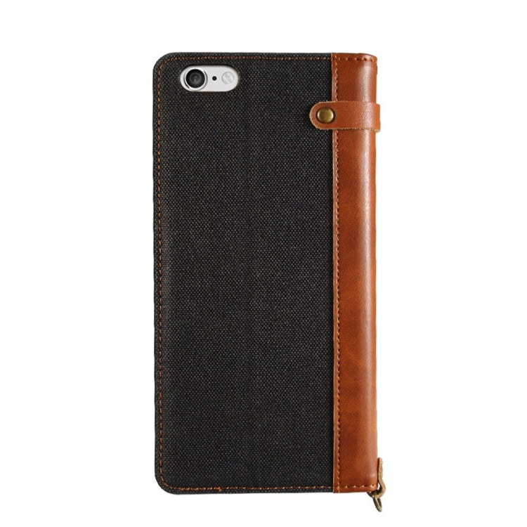 KALAIDENG FUNWEAR X Series for iPhone 6 & 6s Linen Leather + TPU Horizontal Flip Leather Case with Card Slots & Holder & Lanyard(Black)