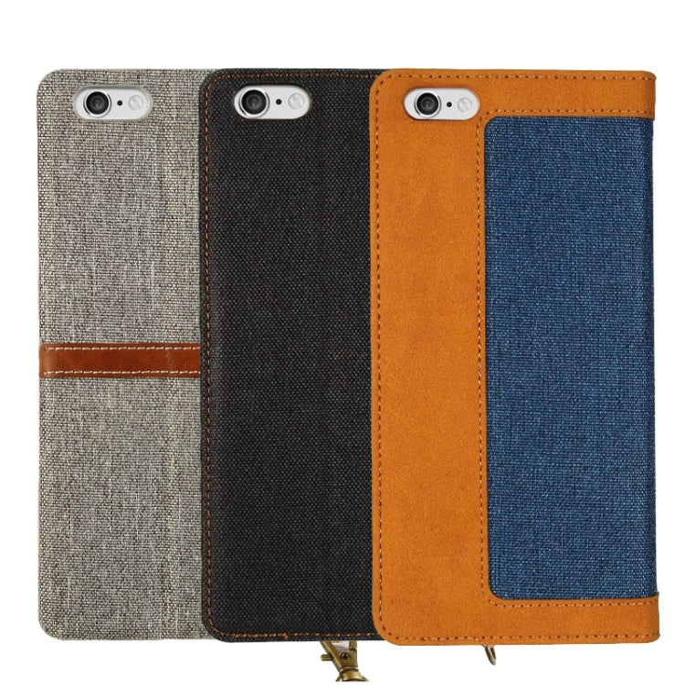 KALAIDENG FUNWEAR X Series for iPhone 6 & 6s Linen Leather + TPU Horizontal Flip Leather Case with Card Slots & Holder & Lanyard(Black)