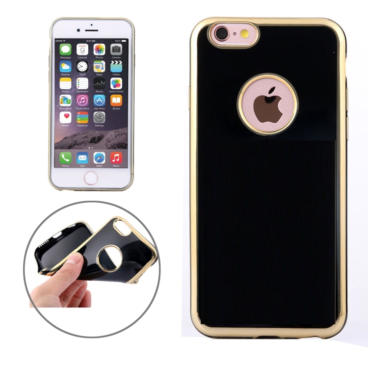 For iPhone 6 & 6s Electroplating Gold Edge Soft TPU Protective Case