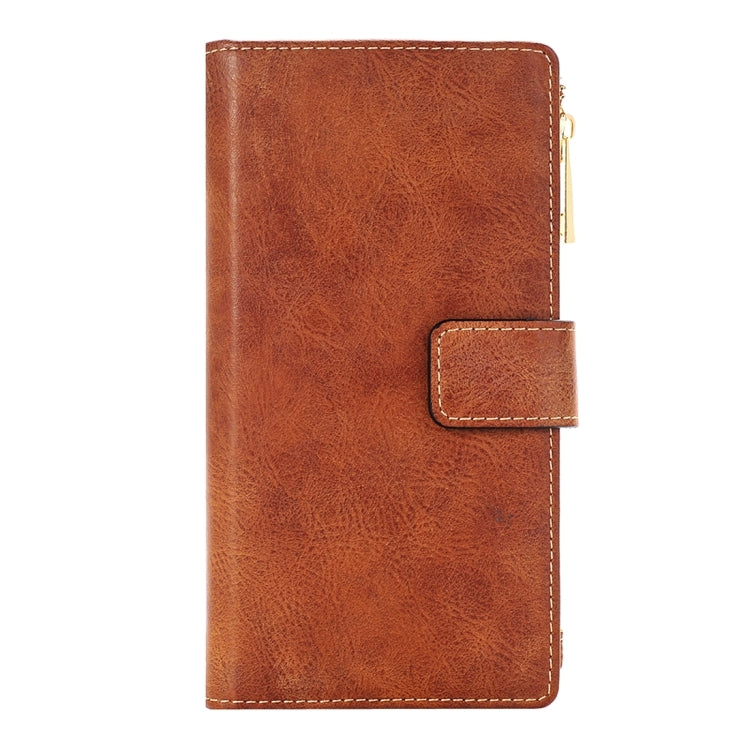 For iPhone 6 & 6s Retro Style Crazy Horse Texture Horizontal Flip Leather Case with Separable Back Cover & Zip Fastener & Card Slot & Wallet & Magnetic Buckle