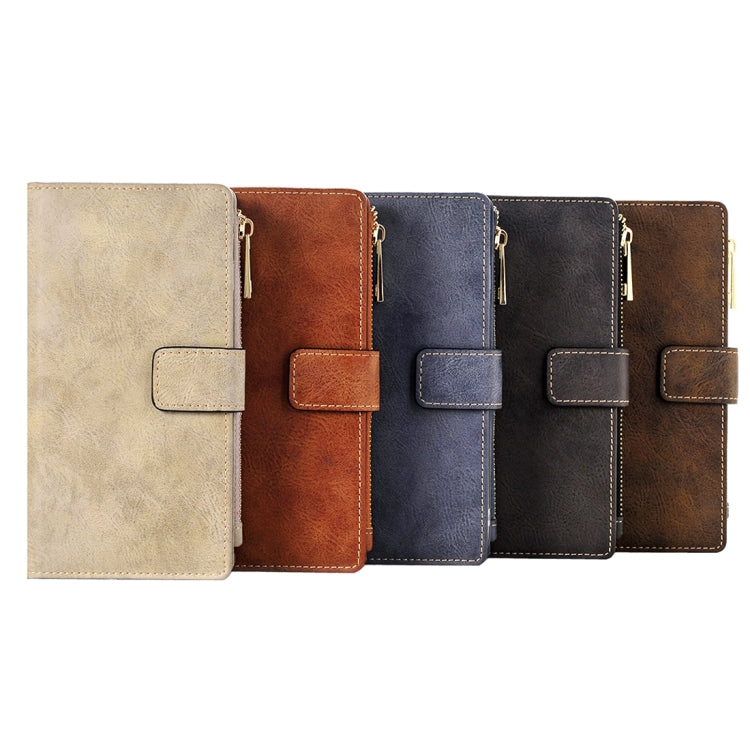 For iPhone 6 & 6s Retro Style Crazy Horse Texture Horizontal Flip Leather Case with Separable Back Cover & Zip Fastener & Card Slot & Wallet & Magnetic Buckle
