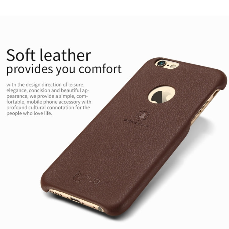 Lenuo for iPhone 6 & 6s Litchi Texture PU + PC Paste Skin Protective Case