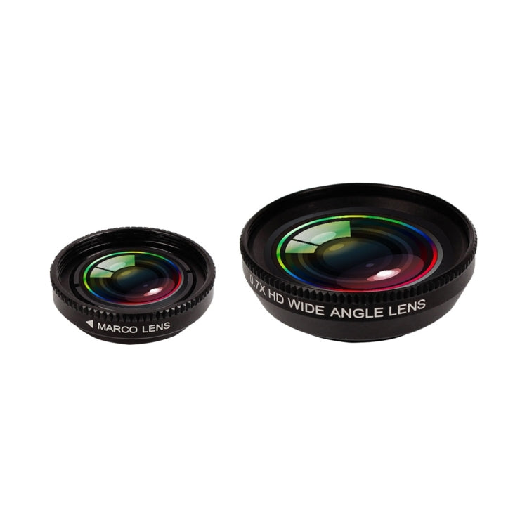 2 in 1 Universal Phone Lens 0.7X Super Wide Angle + 12X Macro Lens with Clip, For iPhone, Samsung, HTC, Sony, Huawei, Xiaomi, Meizu