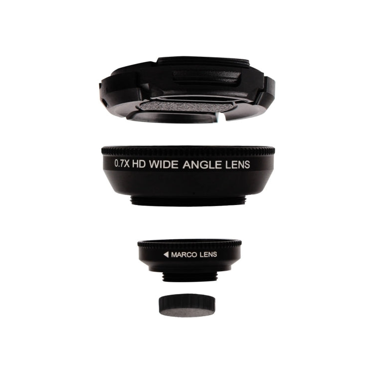 2 in 1 Universal Phone Lens 0.7X Super Wide Angle + 12X Macro Lens with Clip, For iPhone, Samsung, HTC, Sony, Huawei, Xiaomi, Meizu