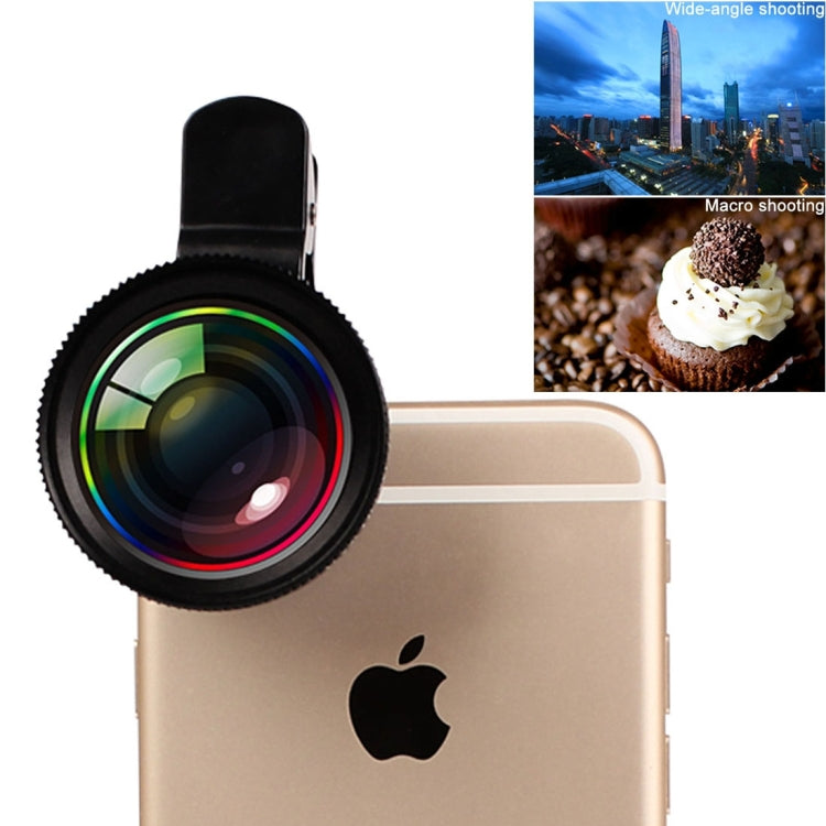 2 in 1 Universal Phone Lens 0.7X Super Wide Angle + 12X Macro Lens with Clip, For iPhone, Samsung, HTC, Sony, Huawei, Xiaomi, Meizu