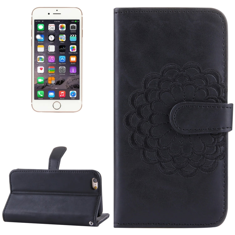 For iPhone 6 & 6s Embroidery Flower Pattern Horizontal Flip Leather Case with Holder & Card Slots & Wallet & Photo Frame
