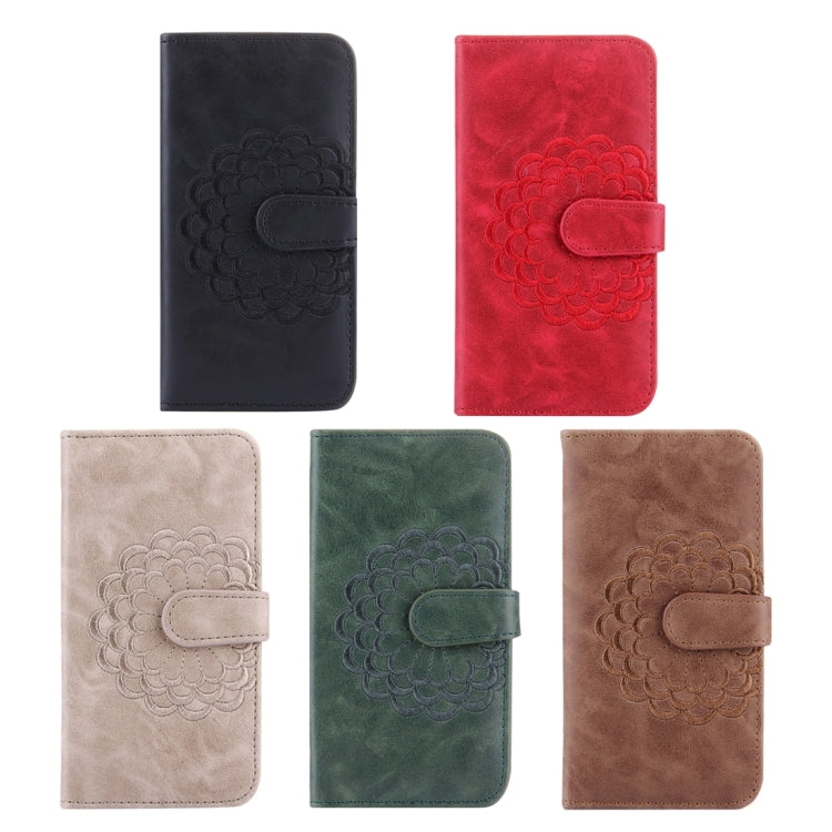 For iPhone 6 & 6s Embroidery Flower Pattern Horizontal Flip Leather Case with Holder & Card Slots & Wallet & Photo Frame