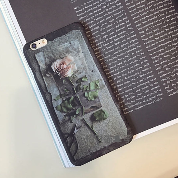 For iPhone 6 & 6s Rose Pattern Frosted Protective Back Cover Case