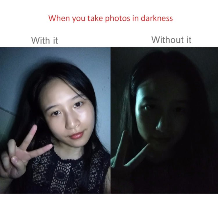 Universal 0.4X Wide Angle Multi-function LED Flash Light Phone Lens with Clip, For iPhone, Samsung, HTC, Sony, Huawei, Xiaomi and Other Smartphones(Gold)