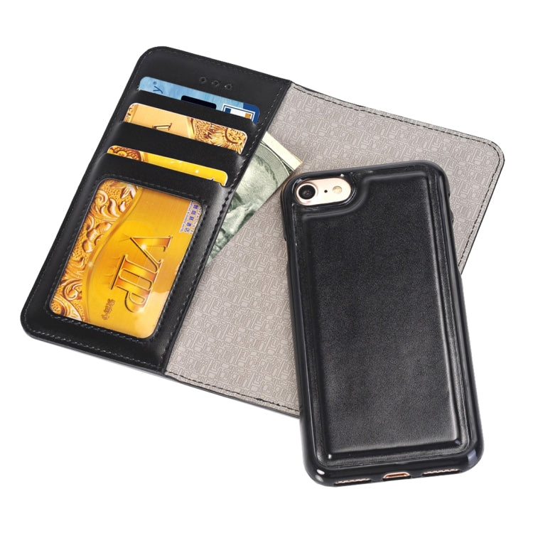 2 in 1 For iPhone 6 & 6s Horizontal Flip Leather Case with Separable Magnetic Back Cover Shell & Card Slots & Wallet & Photo Frame