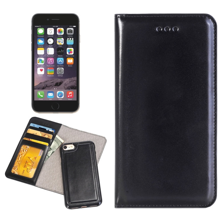 2 in 1 For iPhone 6 & 6s Horizontal Flip Leather Case with Separable Magnetic Back Cover Shell & Card Slots & Wallet & Photo Frame