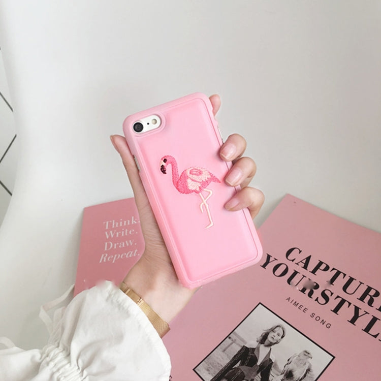 For iPhone 6 & 6s Flamingo Pattern PU Protective Case