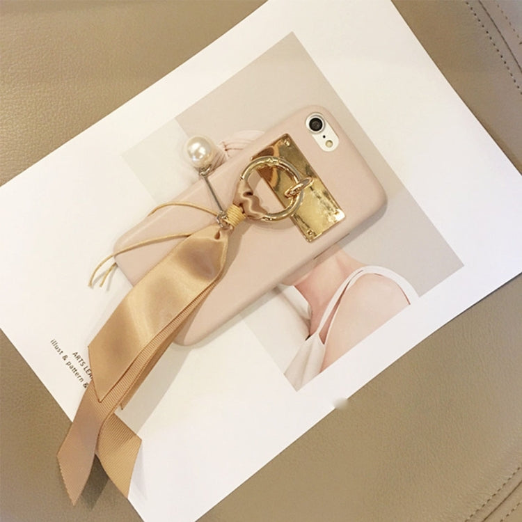 For iPhone 6 & 6s Fresh Style Pearl Ribbon Pendant Shockproof Protective Back Cover Case