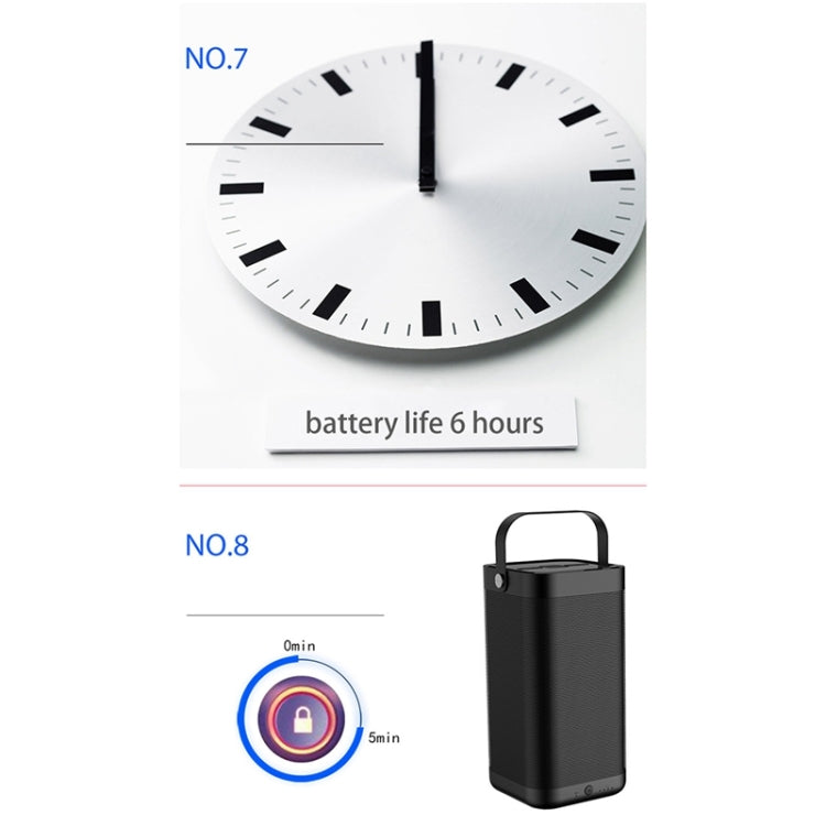 SARDiNE A9 Multifunctional Outdoor Wireless Bluetooth Speaker, with Mic, Support Hands-free Answer Phone & Micro SD TF Card & USB & AUX Line In