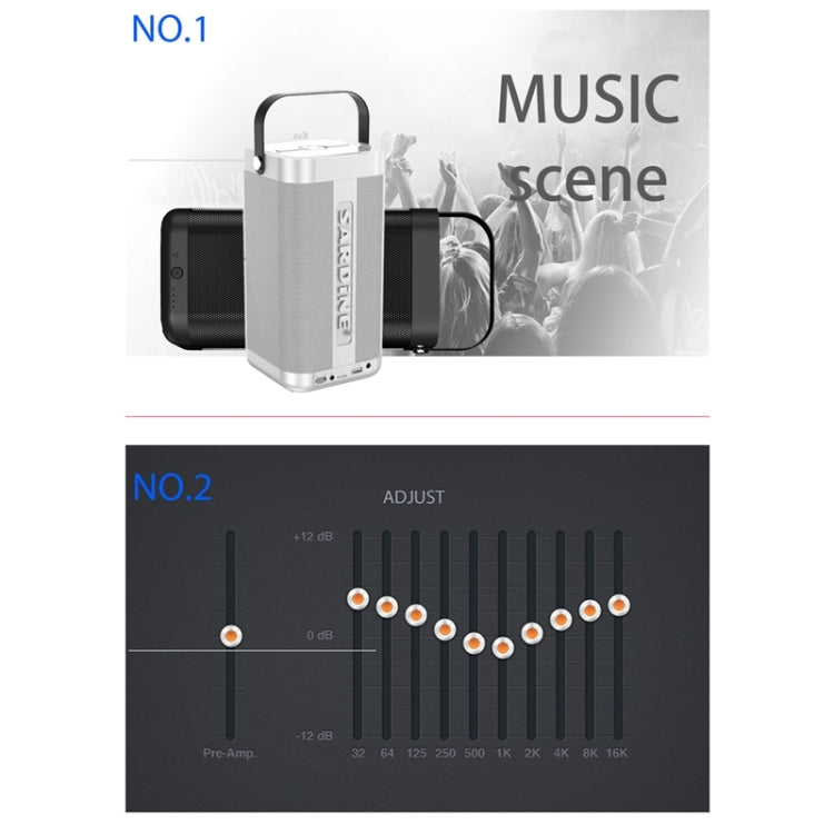 SARDiNE A9 Multifunctional Outdoor Wireless Bluetooth Speaker, with Mic, Support Hands-free Answer Phone & Micro SD TF Card & USB & AUX Line In