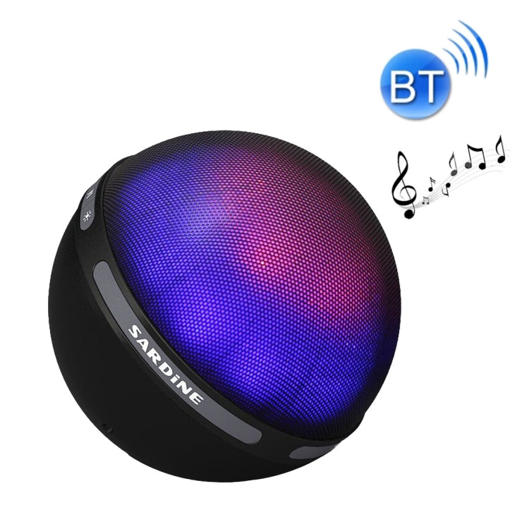 SARDiNE B2 Multifunctional Wireless Bluetooth Speaker , with Mic & Color LED Light, Support Hands-free Answer Phone & Micro SD TF Card & AUX Line In(Black)