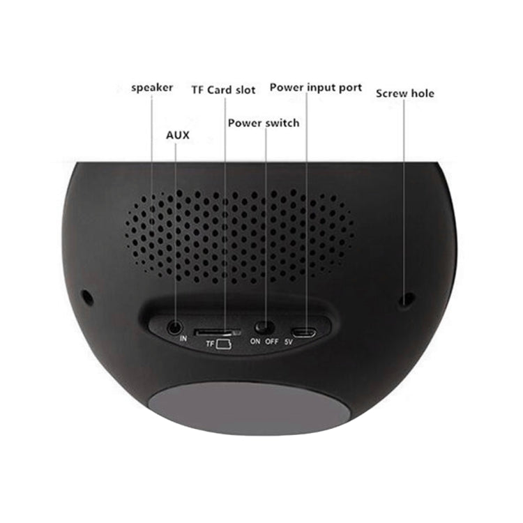 SARDiNE B2 Multifunctional Wireless Bluetooth Speaker , with Mic & Color LED Light, Support Hands-free Answer Phone & Micro SD TF Card & AUX Line In(Black)