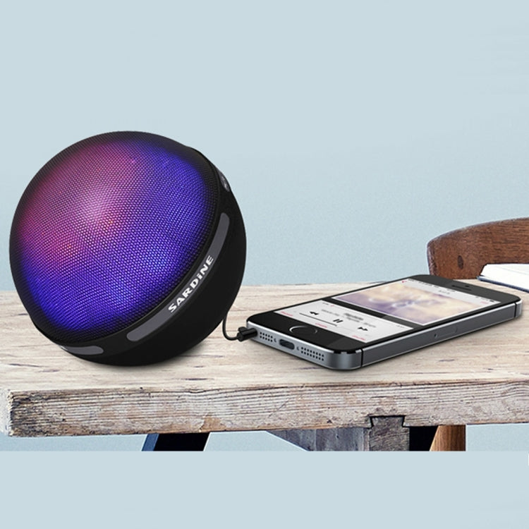 SARDiNE B2 Multifunctional Wireless Bluetooth Speaker , with Mic & Color LED Light, Support Hands-free Answer Phone & Micro SD TF Card & AUX Line In(Black)
