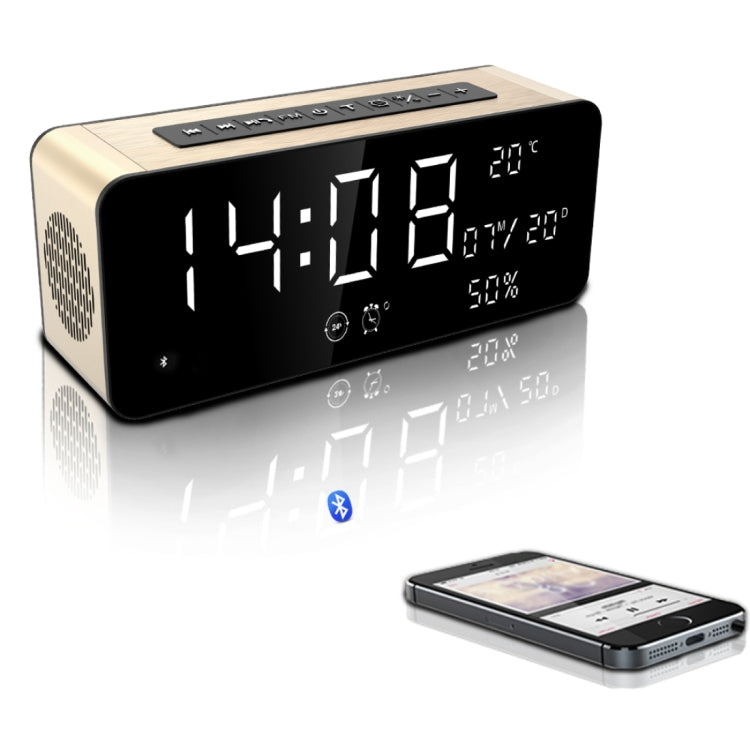 SARDiNE A10 Multifunctional Music Playback Bluetooth Speaker, with LCD Display, Support Hands-free Call & Thermometer & Alarm Clock & TF Card & U-disk & AUX Line In and Out & FM Function