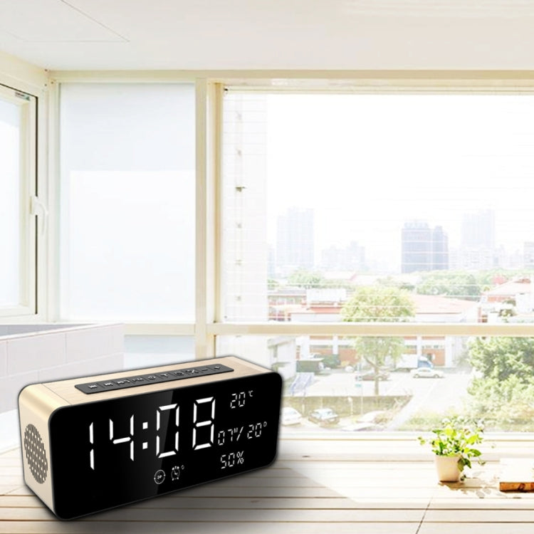 SARDiNE A10 Multifunctional Music Playback Bluetooth Speaker, with LCD Display, Support Hands-free Call & Thermometer & Alarm Clock & TF Card & U-disk & AUX Line In and Out & FM Function