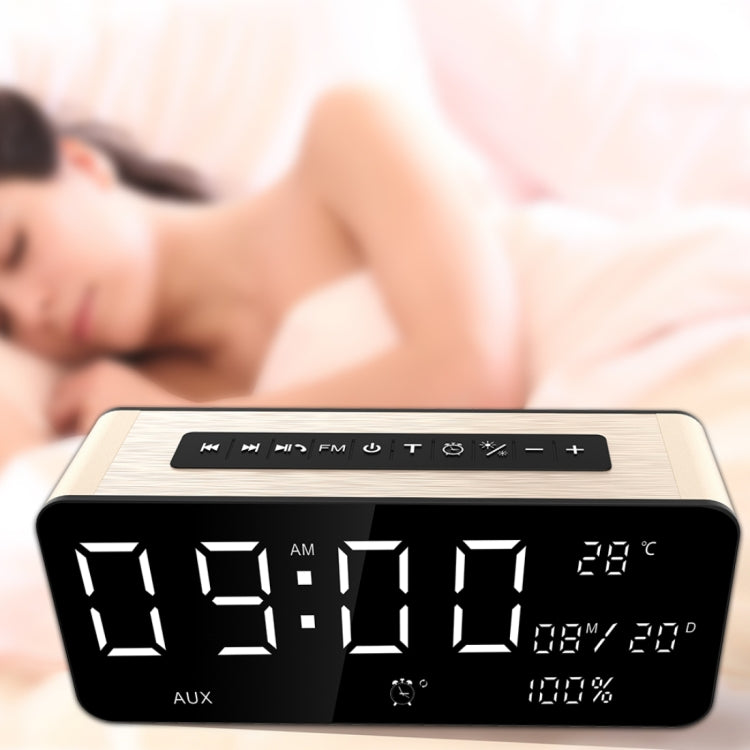 SARDiNE A10 Multifunctional Music Playback Bluetooth Speaker, with LCD Display, Support Hands-free Call & Thermometer & Alarm Clock & TF Card & U-disk & AUX Line In and Out & FM Function