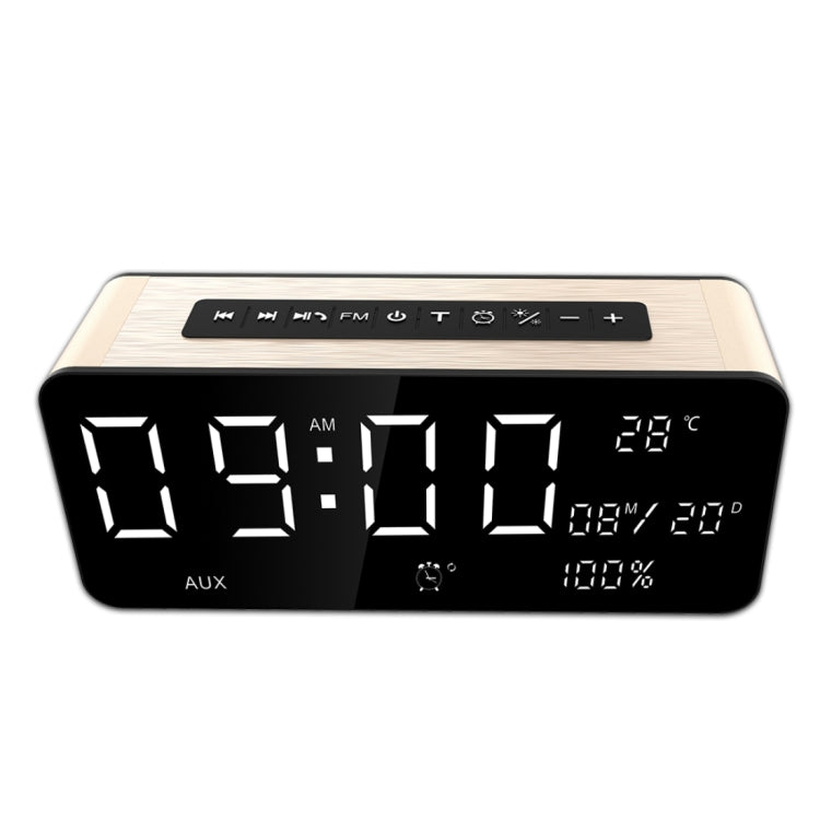 SARDiNE A10 Multifunctional Music Playback Bluetooth Speaker, with LCD Display, Support Hands-free Call & Thermometer & Alarm Clock & TF Card & U-disk & AUX Line In and Out & FM Function