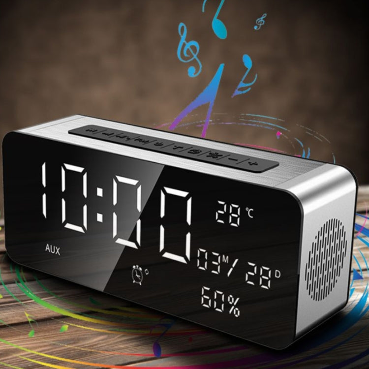 SARDiNE A10 Multifunctional Music Playback Bluetooth Speaker, with LCD Display, Support Hands-free Call & Thermometer & Alarm Clock & TF Card & U-disk & AUX Line In and Out & FM Function