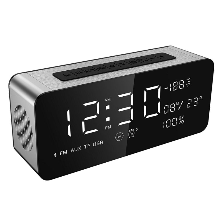 SARDiNE A10 Multifunctional Music Playback Bluetooth Speaker, with LCD Display, Support Hands-free Call & Thermometer & Alarm Clock & TF Card & U-disk & AUX Line In and Out & FM Function