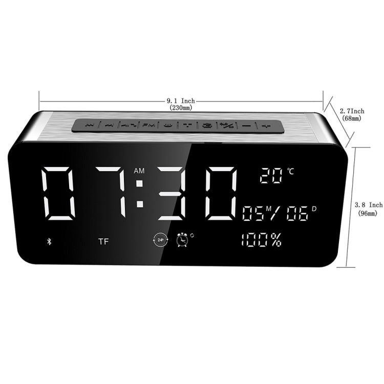 SARDiNE A10 Multifunctional Music Playback Bluetooth Speaker, with LCD Display, Support Hands-free Call & Thermometer & Alarm Clock & TF Card & U-disk & AUX Line In and Out & FM Function