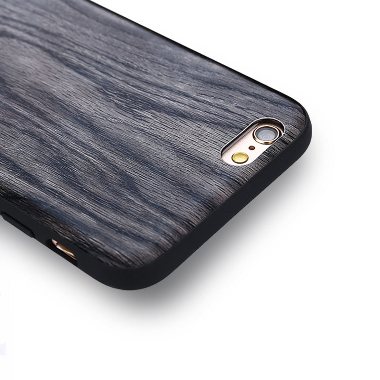For iPhone 6 & 6s Wood Texture Leather Paste Protective Back Cover Case