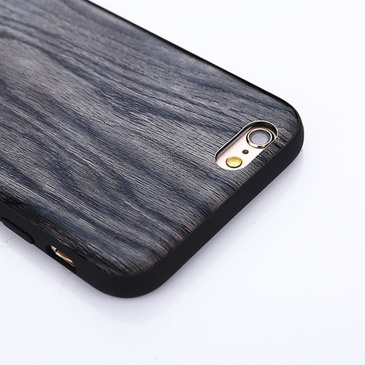 For iPhone 6 & 6s Wood Texture Leather Paste Protective Back Cover Case