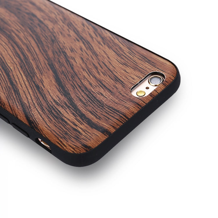 For iPhone 6 & 6s Wood Texture Leather Paste Protective Back Cover Case