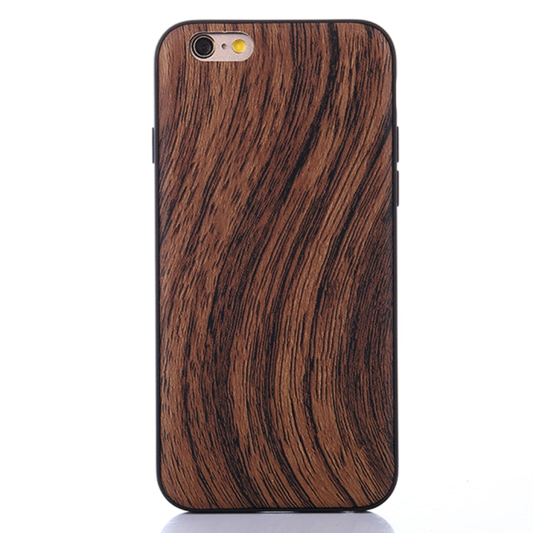 For iPhone 6 & 6s Wood Texture Leather Paste Protective Back Cover Case