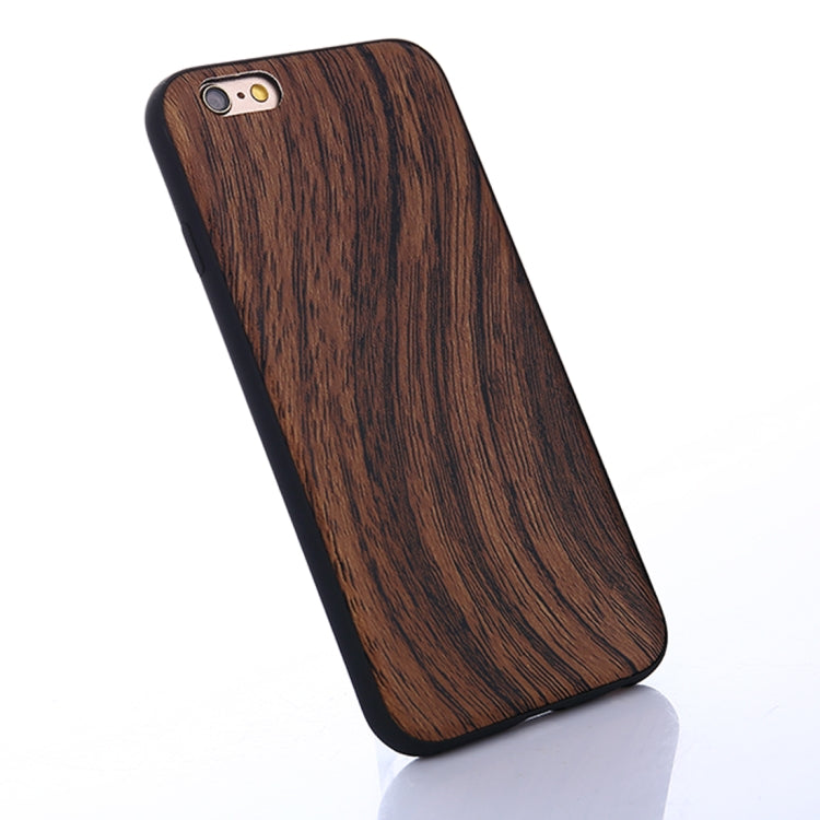 For iPhone 6 & 6s Wood Texture Leather Paste Protective Back Cover Case