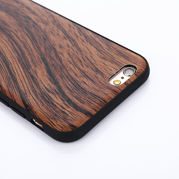 For iPhone 6 & 6s Wood Texture Leather Paste Protective Back Cover Case