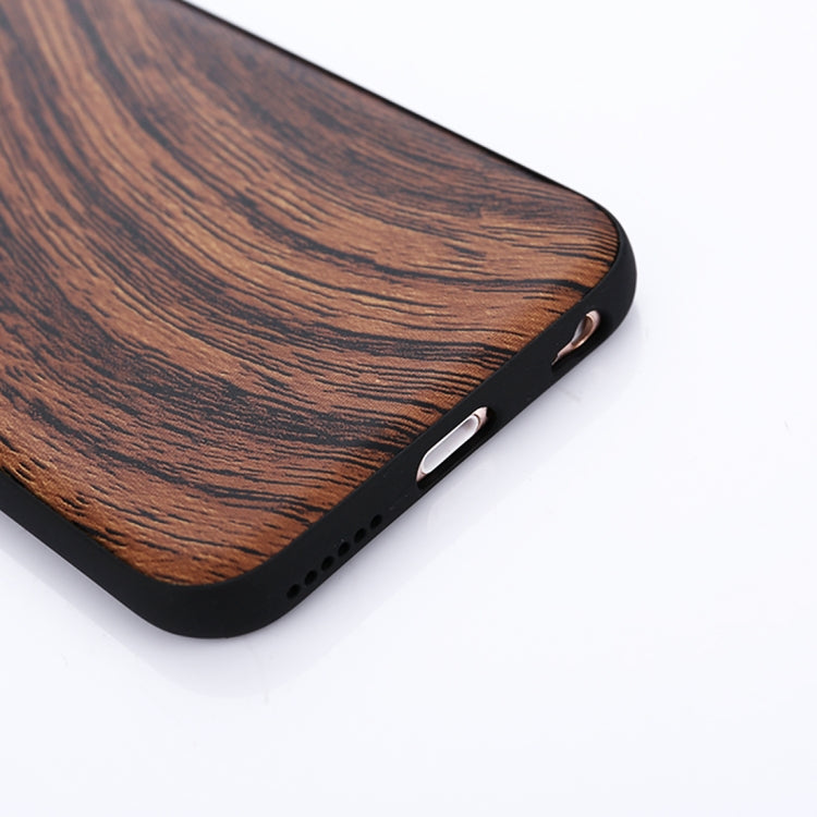 For iPhone 6 & 6s Wood Texture Leather Paste Protective Back Cover Case
