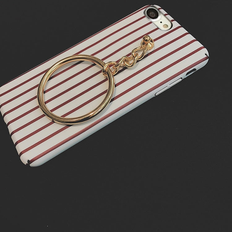 For iPhone 6 & 6s Retro Stripes Acrylic Protective Back Cover Case with Big Circle Pendant