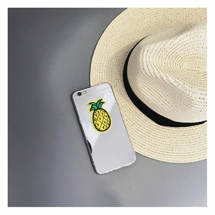 For iPhone 6 & 6s Mirror Embroidery Pineapple Pattern Protective Back Cover Case