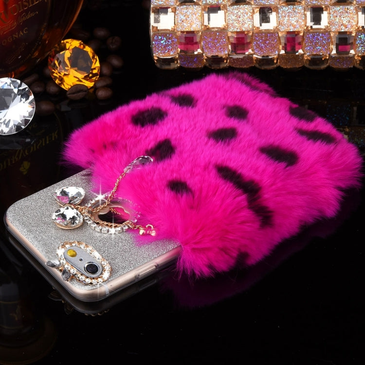For iPhone 6 & 6s Genuine Rabbit Hair Diamond Encrusted Flash Powder Soft TPU Protective Case