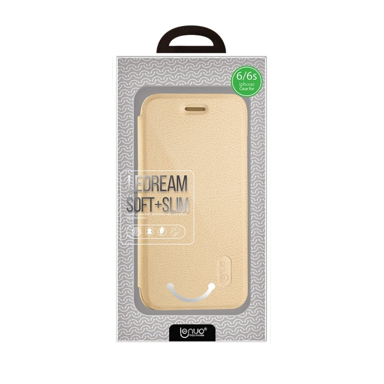 Lenuo for iPhone 6 & 6s PU+PC Litchi Texture Horizontal Flip Leather Case with Card Slots