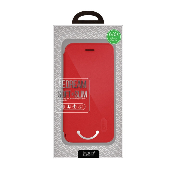 Lenuo for iPhone 6 & 6s PU+PC Litchi Texture Horizontal Flip Leather Case with Card Slots