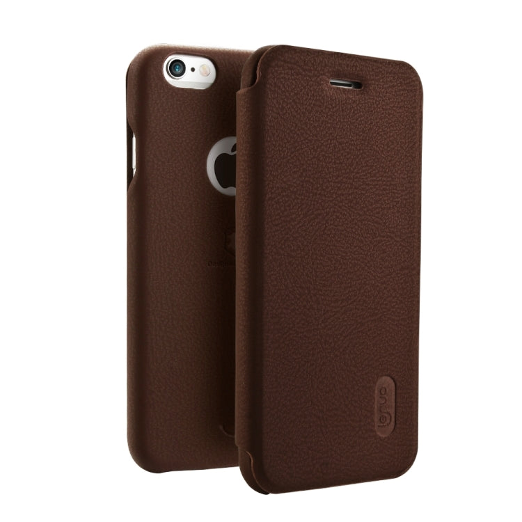 Lenuo for iPhone 6 & 6s PU+PC Litchi Texture Horizontal Flip Leather Case with Card Slots