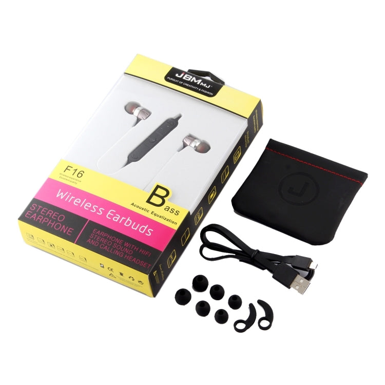 JBMMJ F16 Stereo Sports Bluetooth Earphone Earbud In-ear Headphone Headset with Microphone & Answer Calls & Music Switch, For Smart Phones & iPad & Laptop & Notebook & MP3 or Other Bluetooth Audio Devices(Rose Gold)