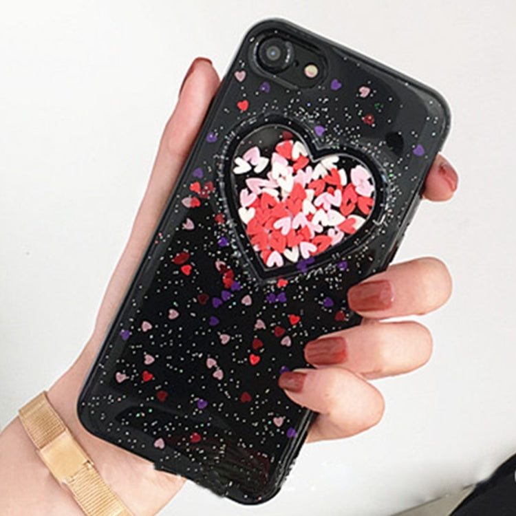 For iPhone 6 & 6s Heart Glitter Powder Protective Back Cover Soft Case