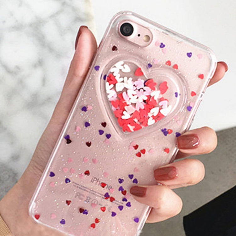 For iPhone 6 & 6s Heart Glitter Powder Protective Back Cover Soft Case
