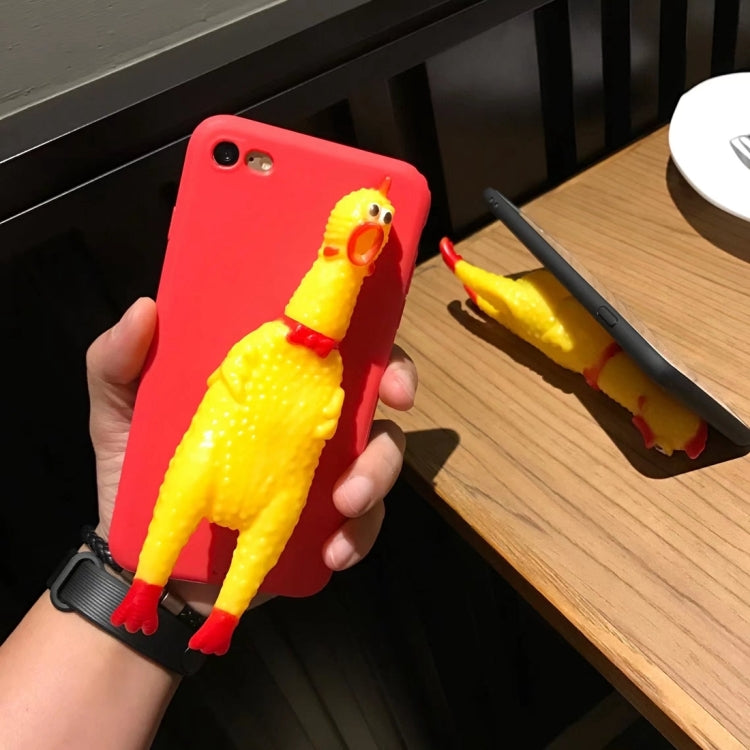 For iPhone 6 & 6s Funny 3D Silicone Screaming Chicken Protective Case Back Cover