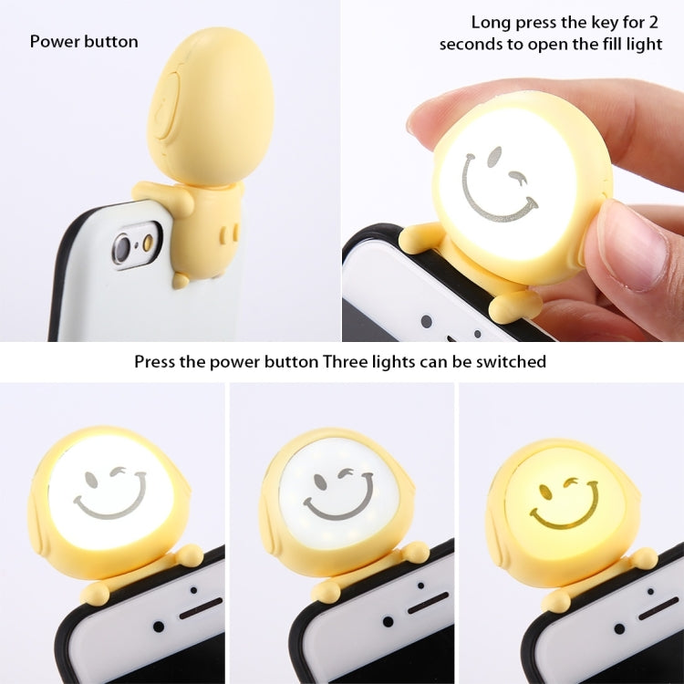 For iPhone 6 & 6s Cute 3D Dolls Smiling Face Pattern Self-timer Fill Light IMD Protective Back Cover Case with 27cm USB Cable(Blue)