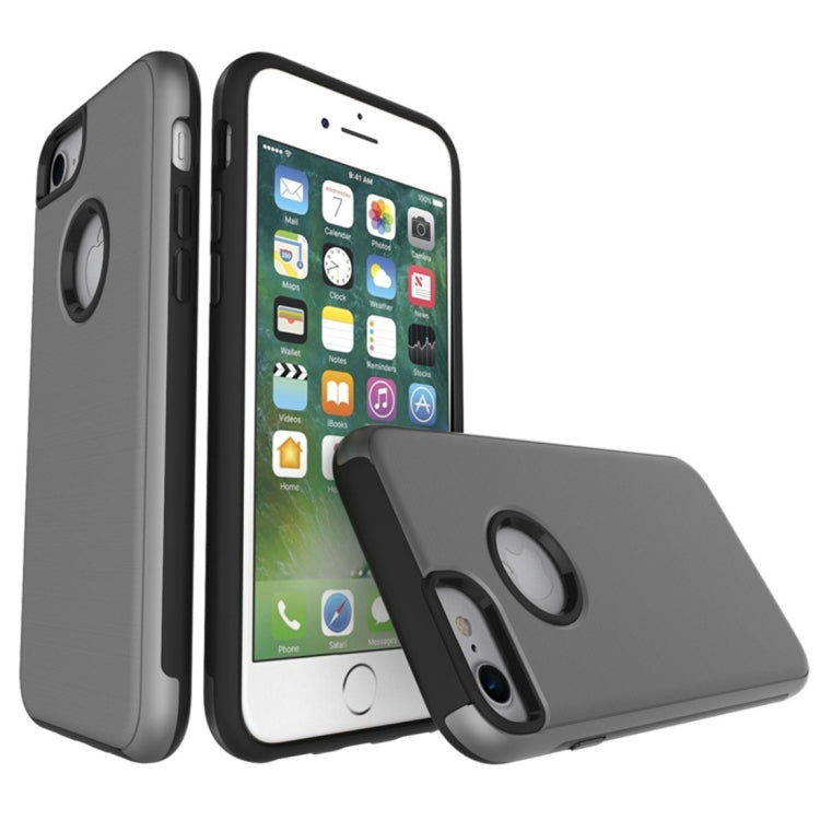 For iPhone 6 & 6s Simple Brushed Texture 2 in 1 PC + TPU Combination Protective Case