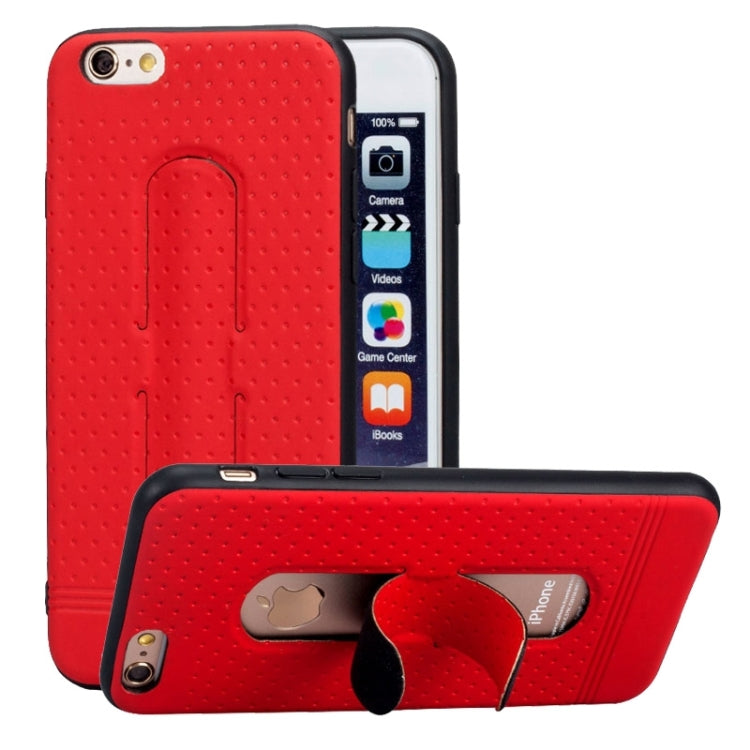 Lenuo for iPhone 6 & 6s 3D Texture Foldable Invisible Holder TPU + PC Combination Case with Holder